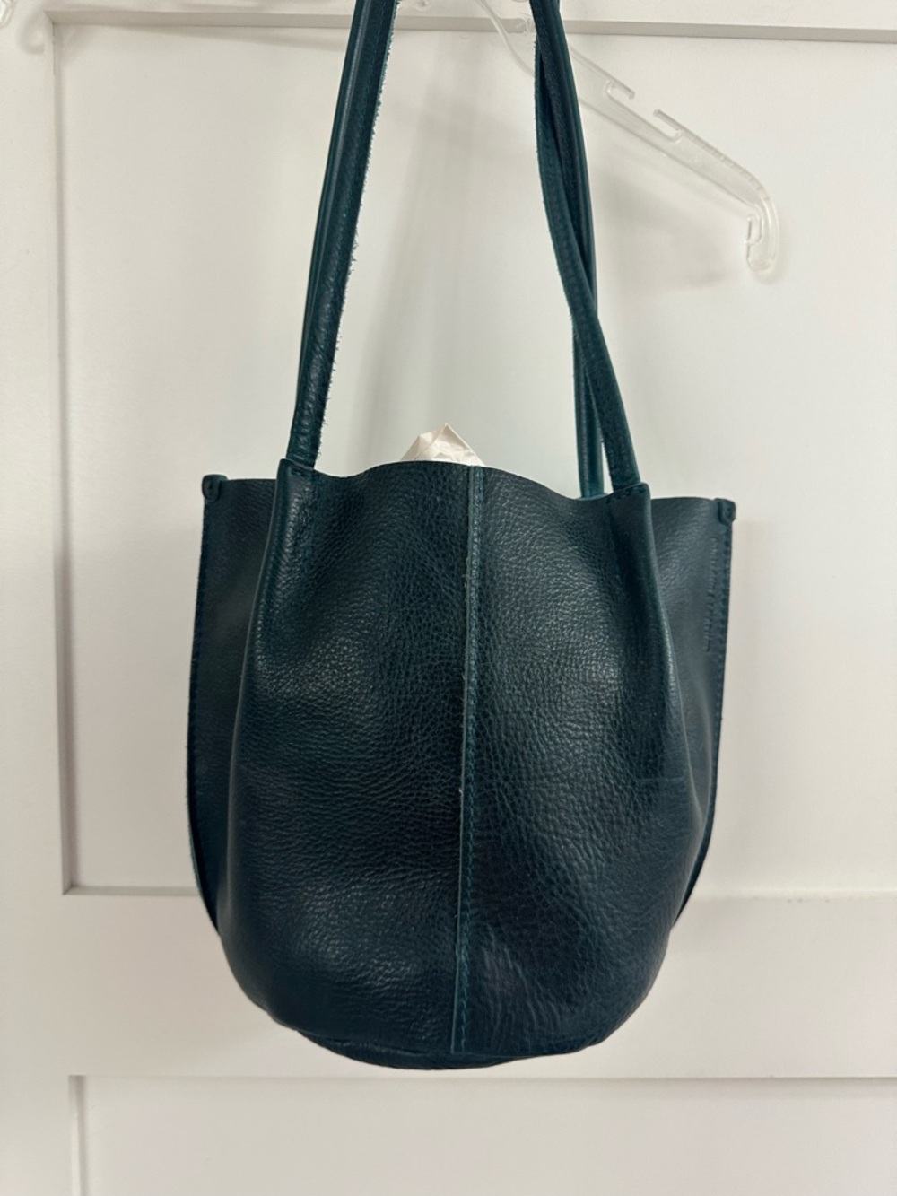 Portland Leather Devan Bucket Tote Lagoon/Classic